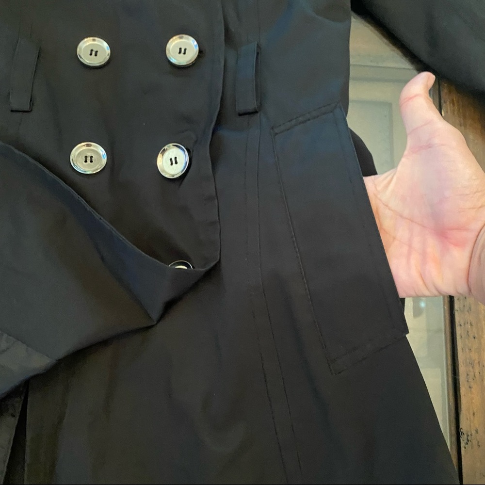 Express Double Breasted Black Trench Coat - Picture 10 of 12
